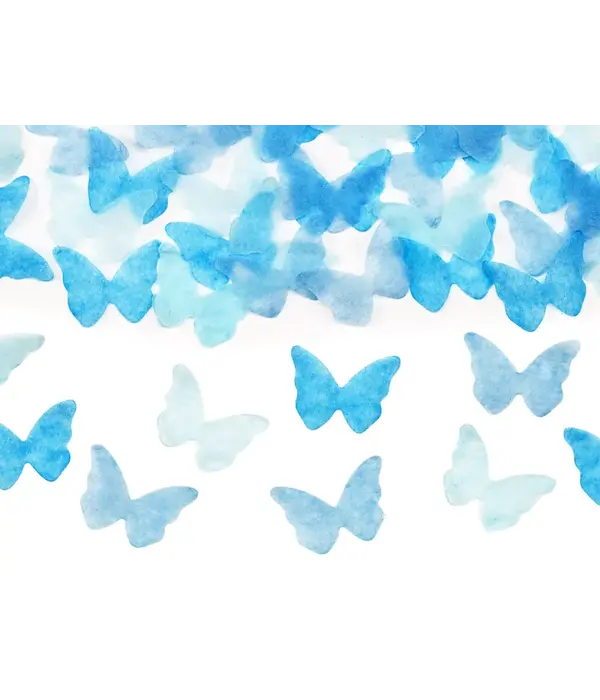 Confetti Kanon Gender Reveal Vlinders Blauw (20cm)