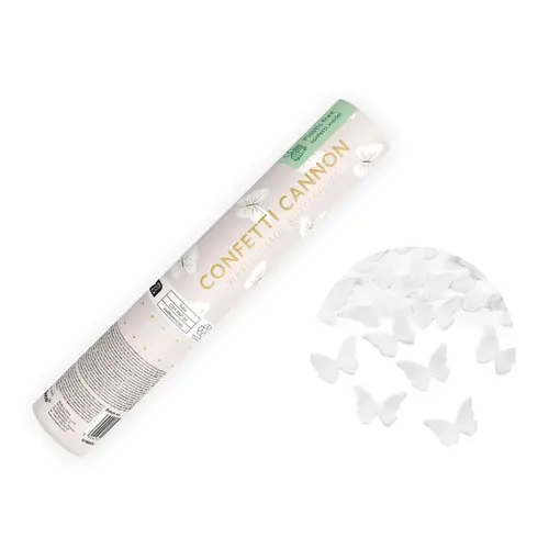 Confetti Kanon Vlinders Wit (20cm)