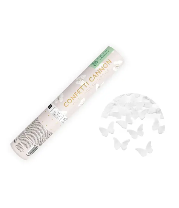 Confetti Kanon Vlinders Wit (20cm)
