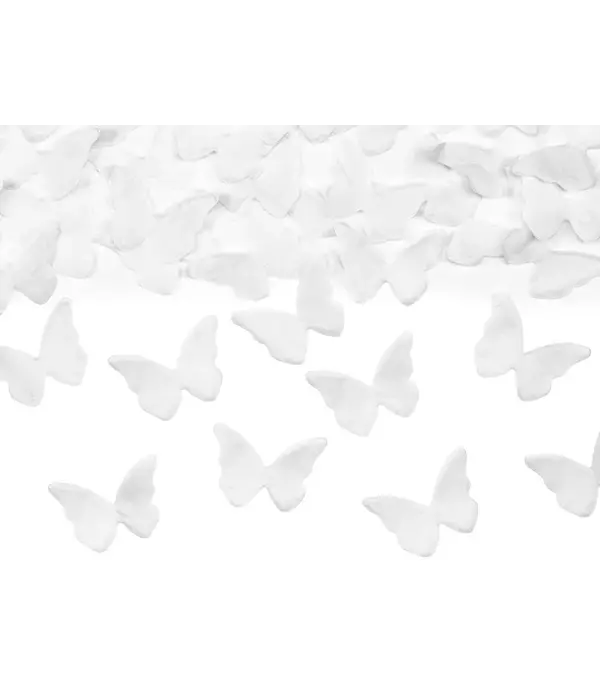 Confetti Kanon Vlinders Wit (20cm)