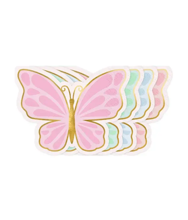 Vlinder Servetten Kleuren Mix (12st)