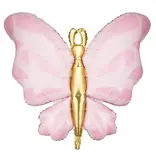 Folieballon Vlinder Roze (69x69cm)