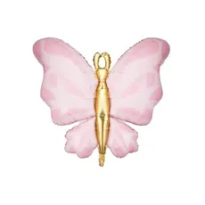 Folieballon Vlinder Roze (69x69cm)