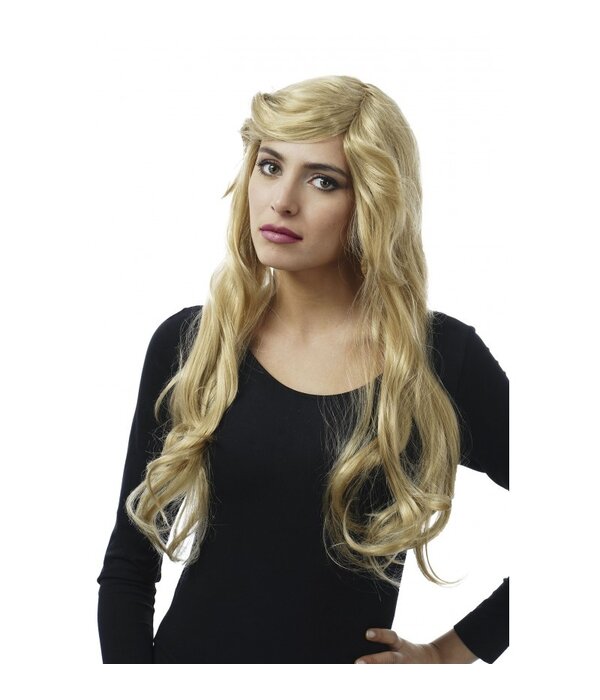 Party Pruik Carly Zijscheiding Blond