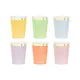 Bekertjes Pastel Kleuren met Gouden Rand (6st)