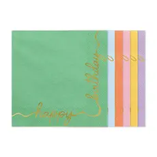 Happy Birthday Servetten Kleuren Mix (12st)
