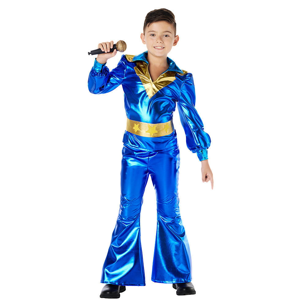 Kostuum Dancing King Kind Blauw afbeelding