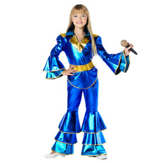 Kostuum Dancing Queen Kind Blauw