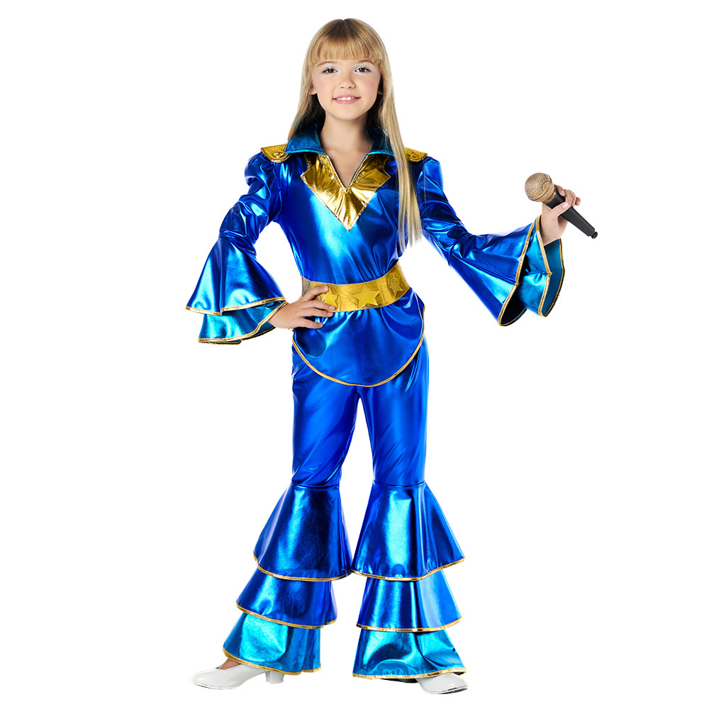 Kostuum Dancing Queen Kind Blauw afbeelding