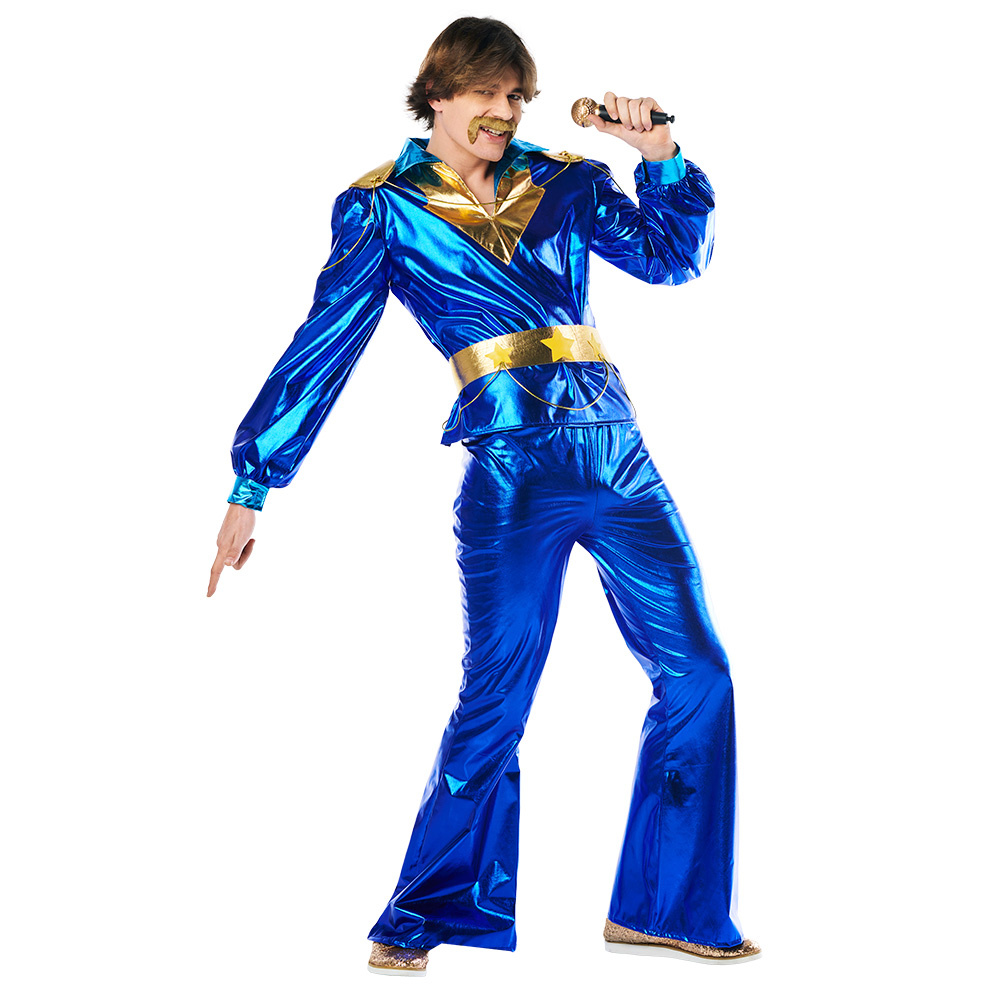 Dancing King Kostuum Heren Blauw afbeelding