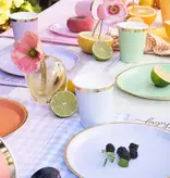 Bekertjes Pastel Kleuren met Gouden Rand (6st)