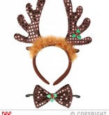 Rendier hoorntjes met strikje pailletten