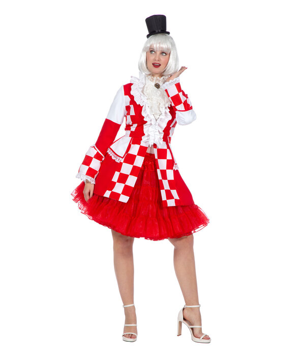 Jas Brabant Dames Rood/Wit Premium