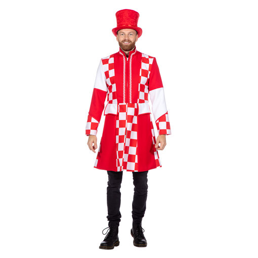 Jas Brabant Heren rood/wit Premium