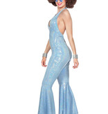 Blauwe Catsuit Disco Dames