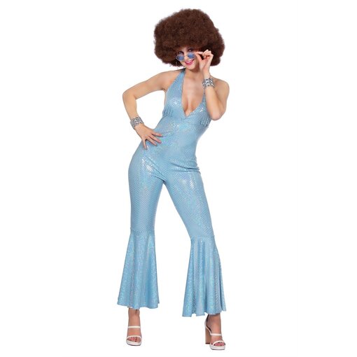 Blauwe Catsuit Disco Dames
