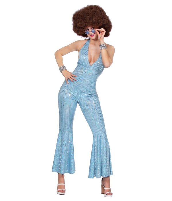 Blauwe Catsuit Disco Dames