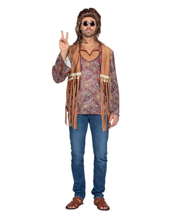 Hippie Shirt Elliot Bruin Heren