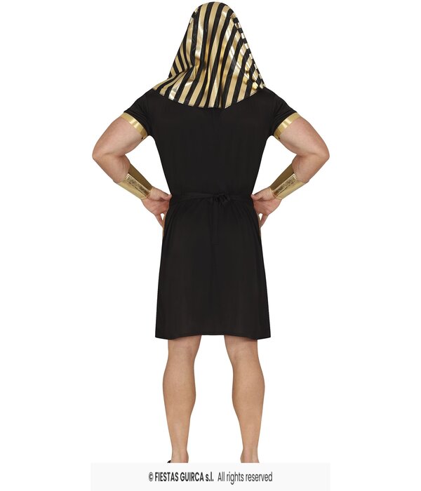 Zwart Gouden Egyptenaar Kostuum Man Mauli