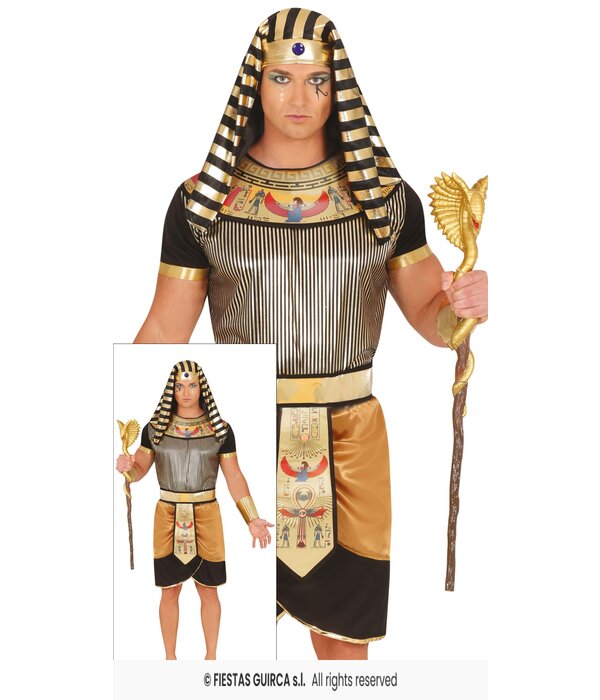 Zwart Gouden Egyptenaar Kostuum Man Mauli