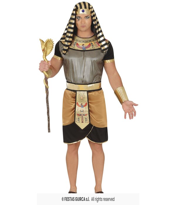 Zwart Gouden Egyptenaar Kostuum Man Mauli
