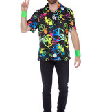 Party Blouse Heren Peace Hippie Neon