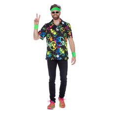 Party Blouse Heren Peace Hippie Neon