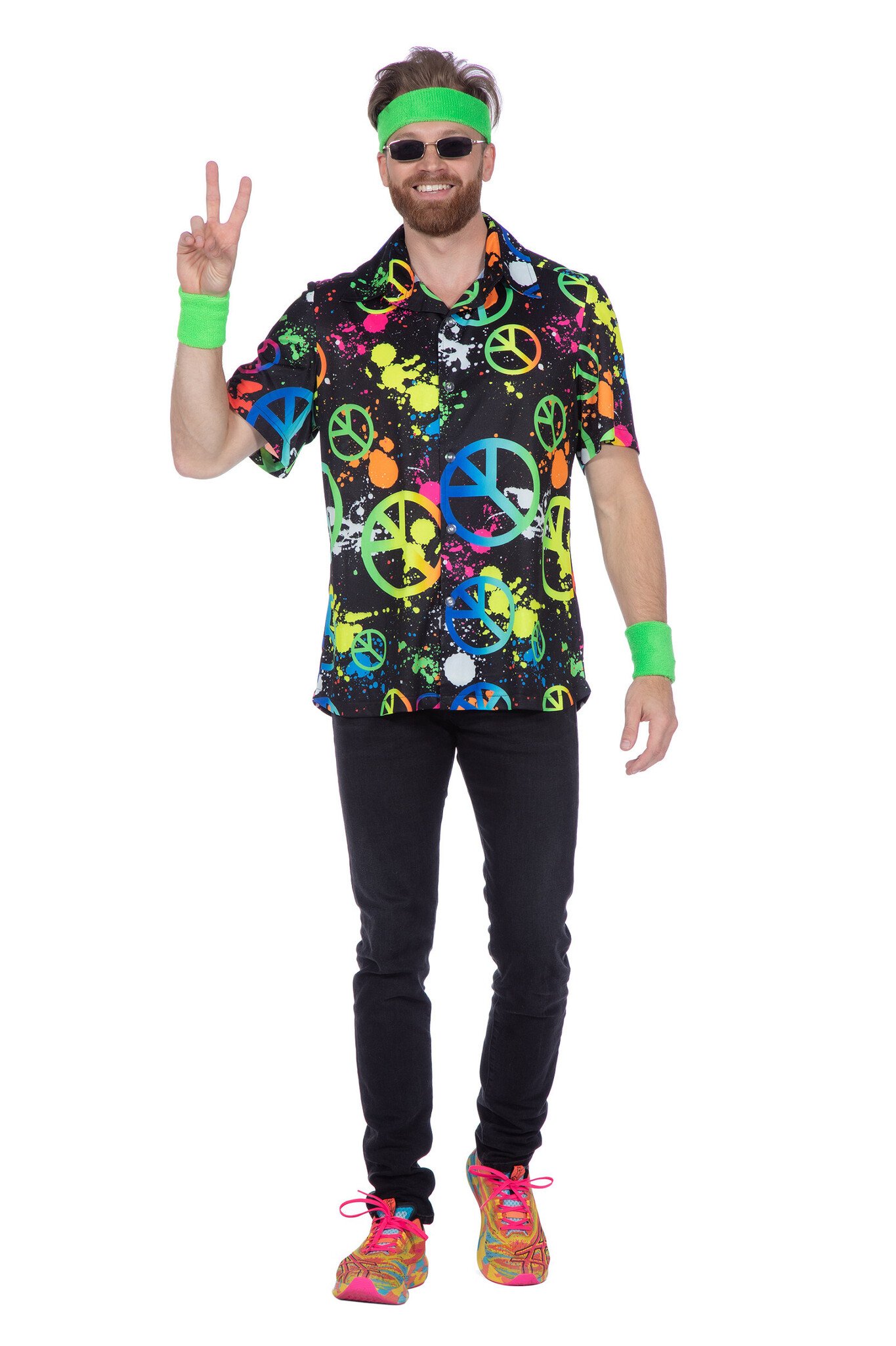 Hippie T-shirt Neon - Heren - Maat L