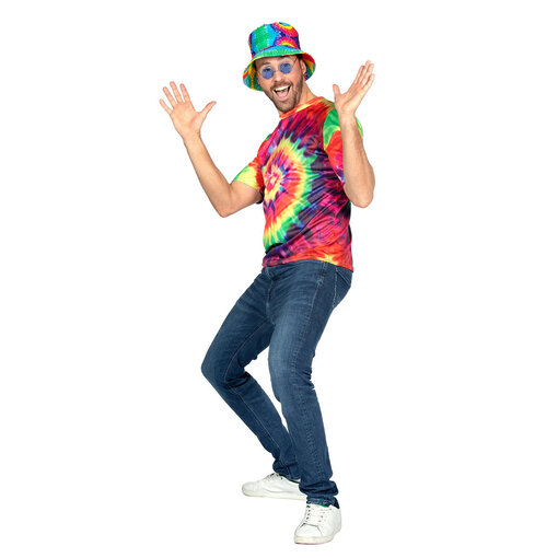 Shirt 60's Heren Hippie Tie Dye