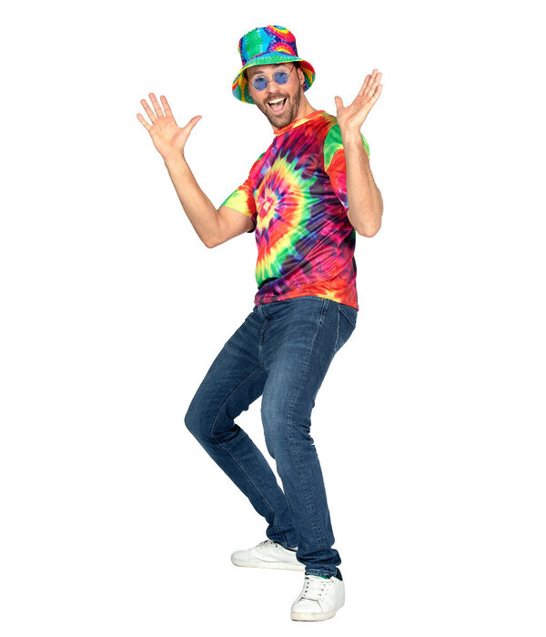 Shirt 60's Heren Hippie Tie Dye