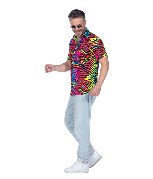 Party Blouse Heren Neon Zebra