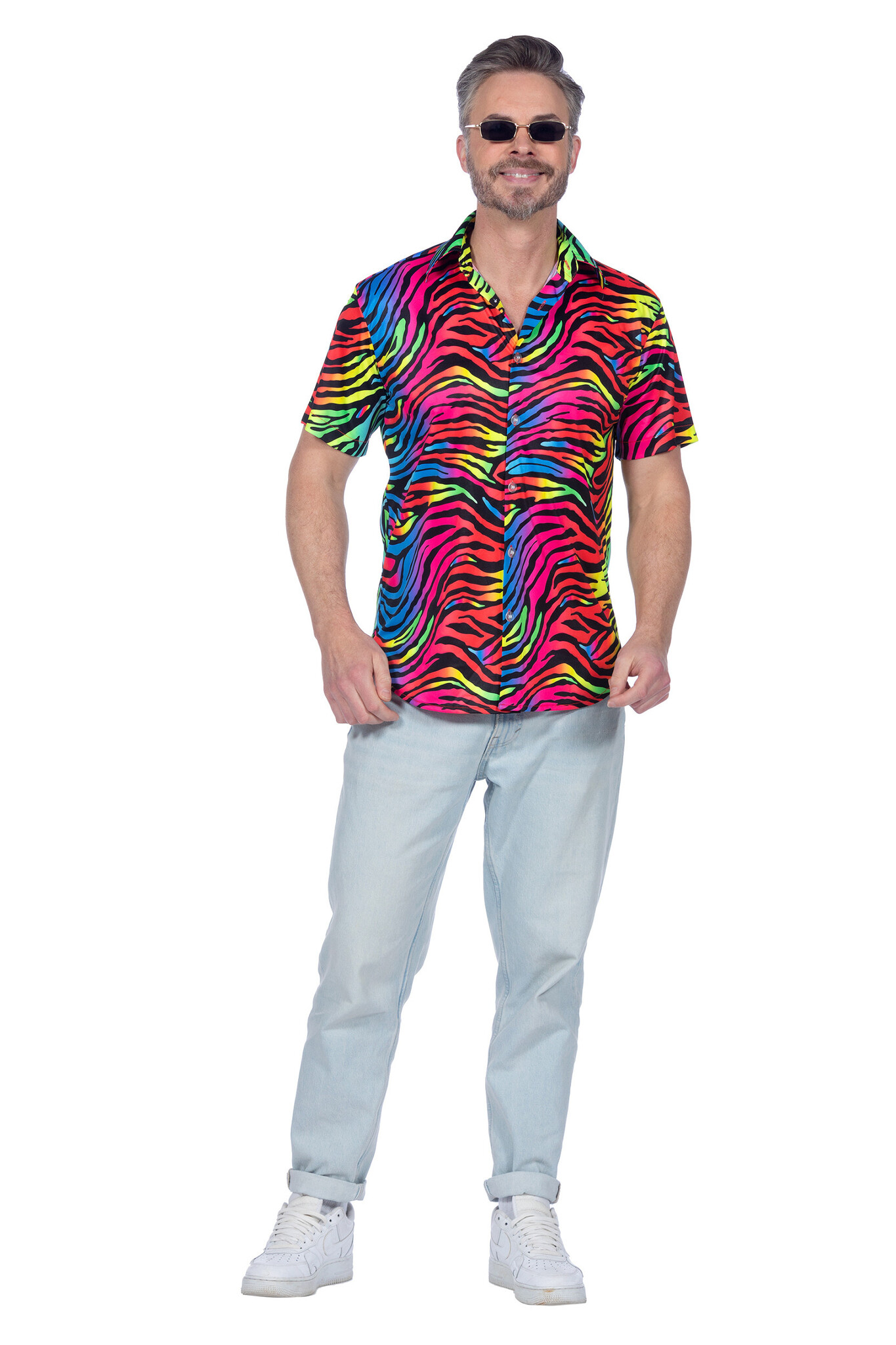 Party Blouse Heren Neon Zebra afbeelding