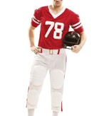 Rugby Speler Rood/Wit Kostuum Victor