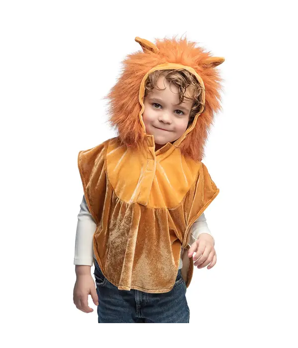 Pluche Kinderponcho Leeuw