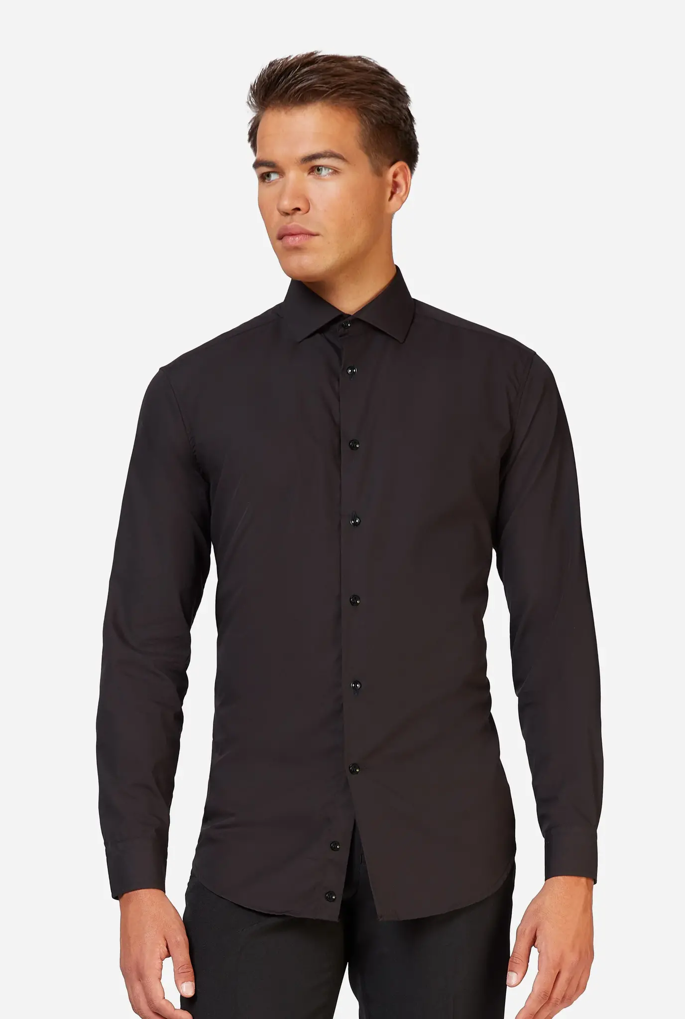 Opposuits Basic Overhemd Zwart Heren afbeelding
