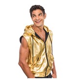 Gouden Mouwloos Jasje Met Capuchon