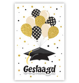 Wenskaart Geslaagd met Glitter