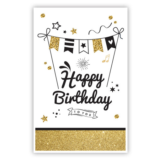 Happy Birthday Kaart Vlaggetjes tussen stokken