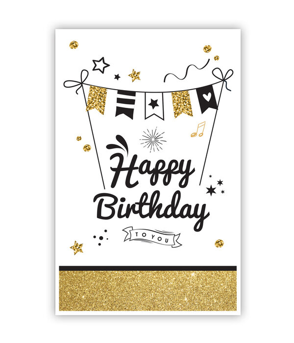 Happy Birthday Kaart Vlaggetjes tussen stokken