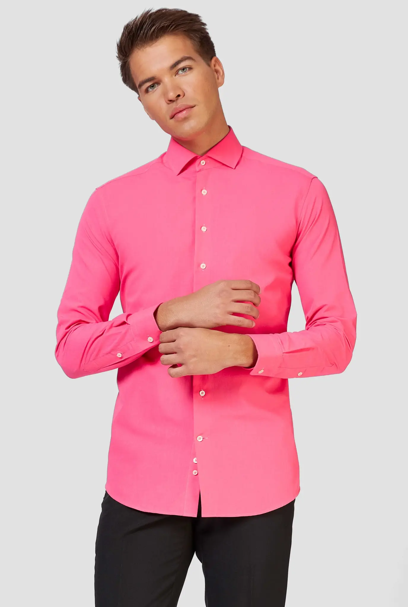 Opposuits Basic Overhemd Roze Heren afbeelding