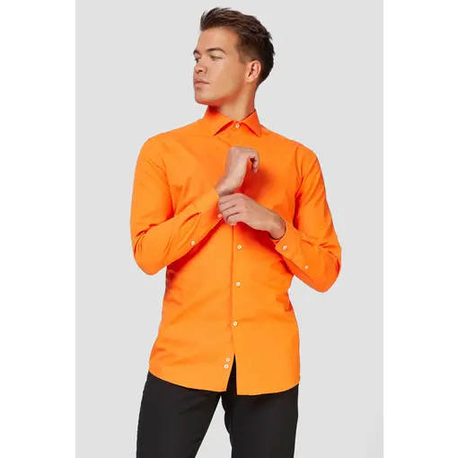 Opposuits Basic Overhemd Oranje Heren
