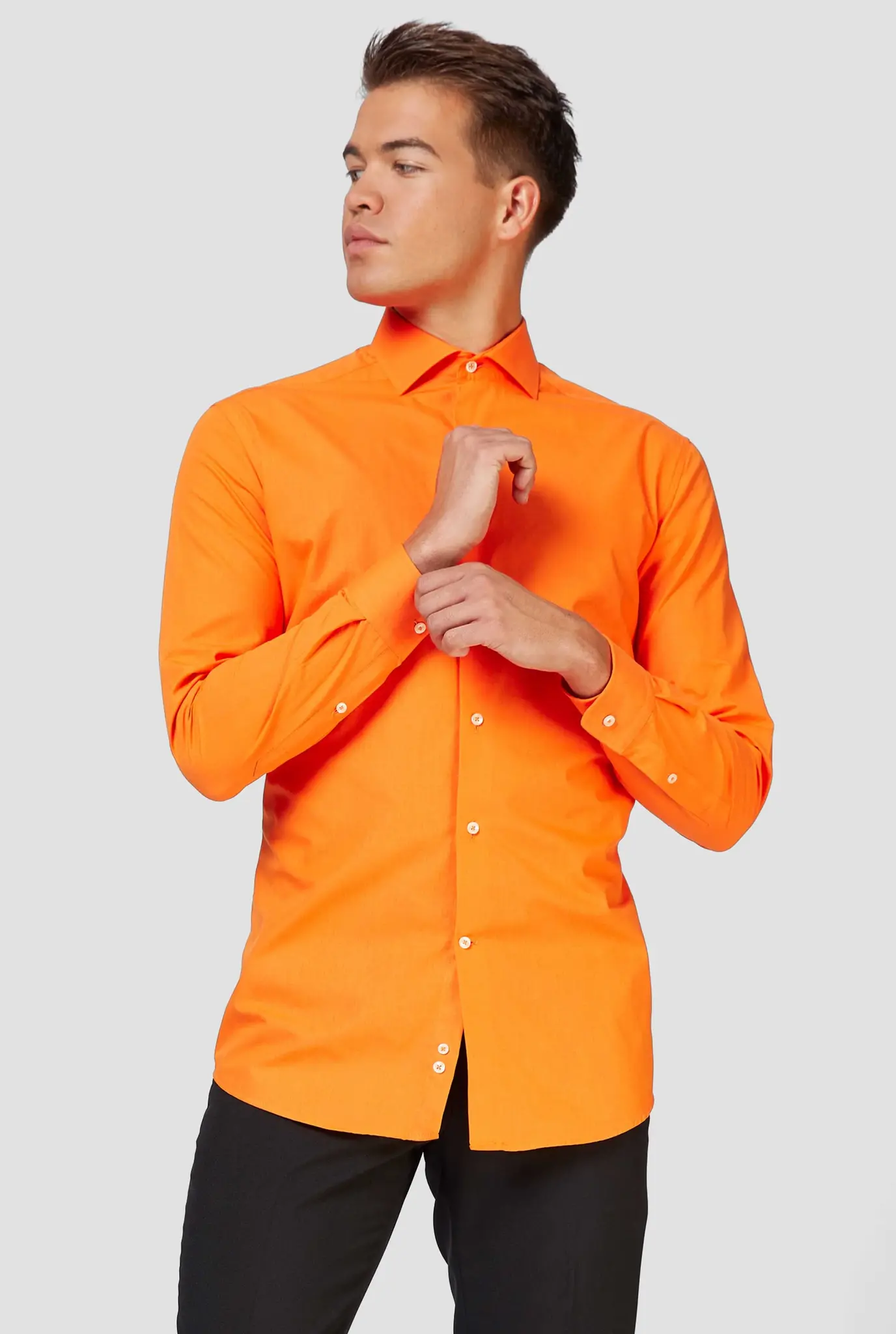 OppoSuits The Orange Shirt - Heren Overhemd - Koningsdag En Nederland - Oranje - Maat EU 37/38