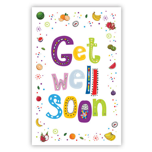 Get Well Soon Fruit Kaart Print
