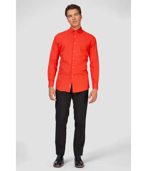 Opposuits Basic Overhemd Rood Heren