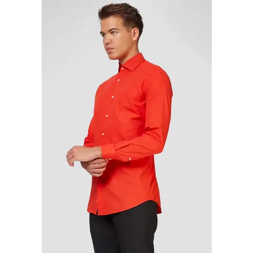Opposuits Basic Overhemd Rood Heren