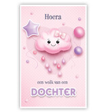 Geboortekaart Roze Een Wolk van een Dochter