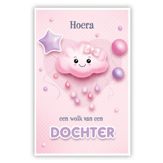 Geboortekaart Roze Een Wolk van een Dochter