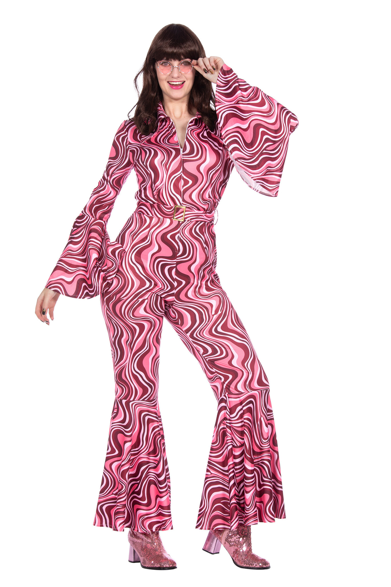 70&apos;s Catsuit Disco Diva Roze afbeelding