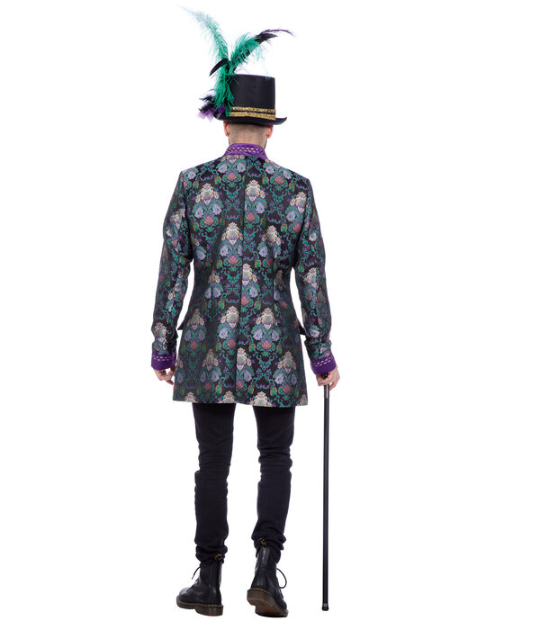 Luxe Jas Jacquard Groen/Paars Heren