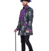 Luxe Jas Jacquard Groen/Paars Heren